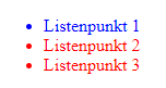Text von id und klasse wurden gefärbt