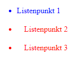 Listenelemente mit veränderten Abständen