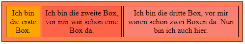 Flexboxen mit mehr Text stehen nebeneinander