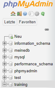 Datenbankauflistung