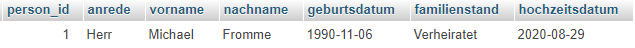 noch mehr geänderte Informationen in Zeile