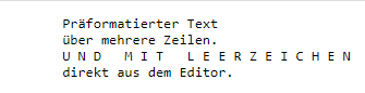 Vorformatierter Text in HTML
