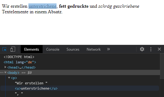 Mehrere Inlineelemente in einem Blockelement