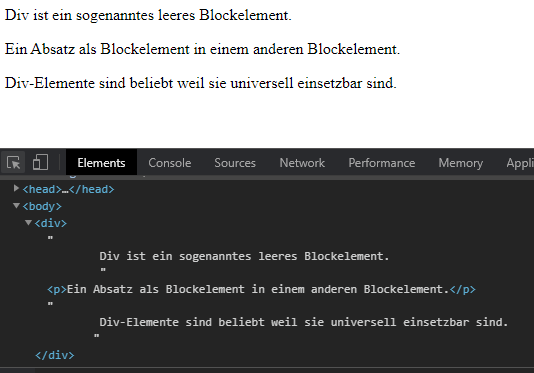 Verschachtelte Blockelemente in HTML