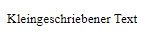 Kleingeschriebener Text in HTML