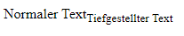 Tiefgestellter Text in HTML