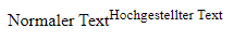 Hochgestellter Text in HTML