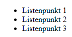 Listenelemente einer unordered list