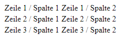 Eine einfache Tabelle