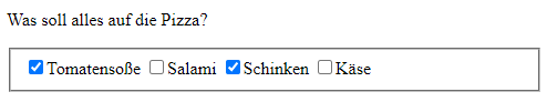 Checkboxen im Formular