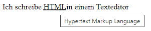 ersichtliches abbr-Element in HTML
