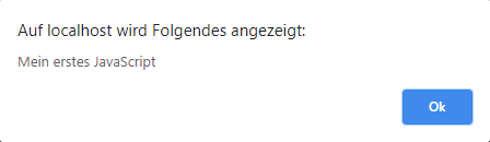 Fenster öffnet sich im Vordergrund der Webseite