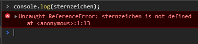 Ein Fehler wird ausgegeben