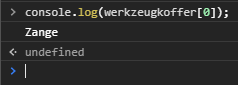 Gezielter Zugriff auf erstes Werzeug auf Index 0