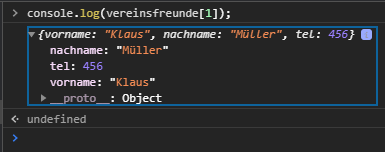 Der Index 1 von vereinsfreunde wird ausgegeben