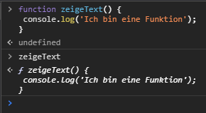Ausgabe der aufgerufenen Funktion