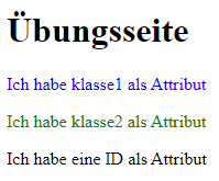 Seitenvorschau mit verschieden farbigen Texten
