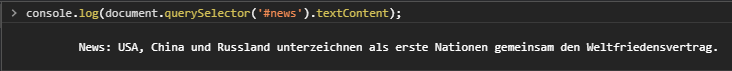 Textknotenausgabe in der Konsole