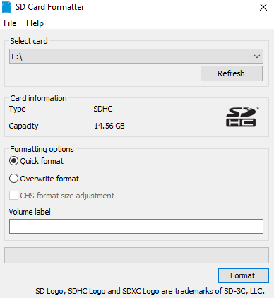 SD Card Formatter GUI