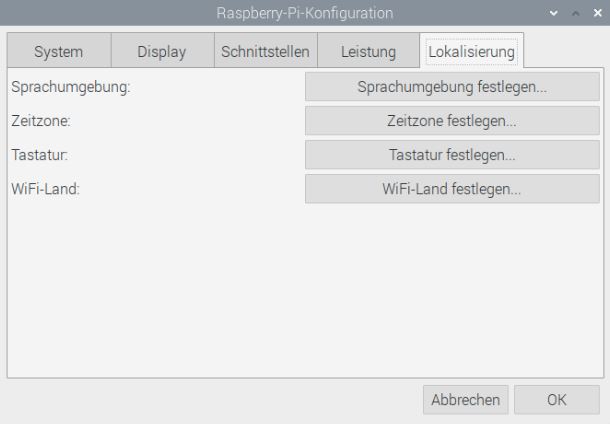 Konfigurationsmenü - Lokalisierung Konfigurationsmenü - Lokalisierung